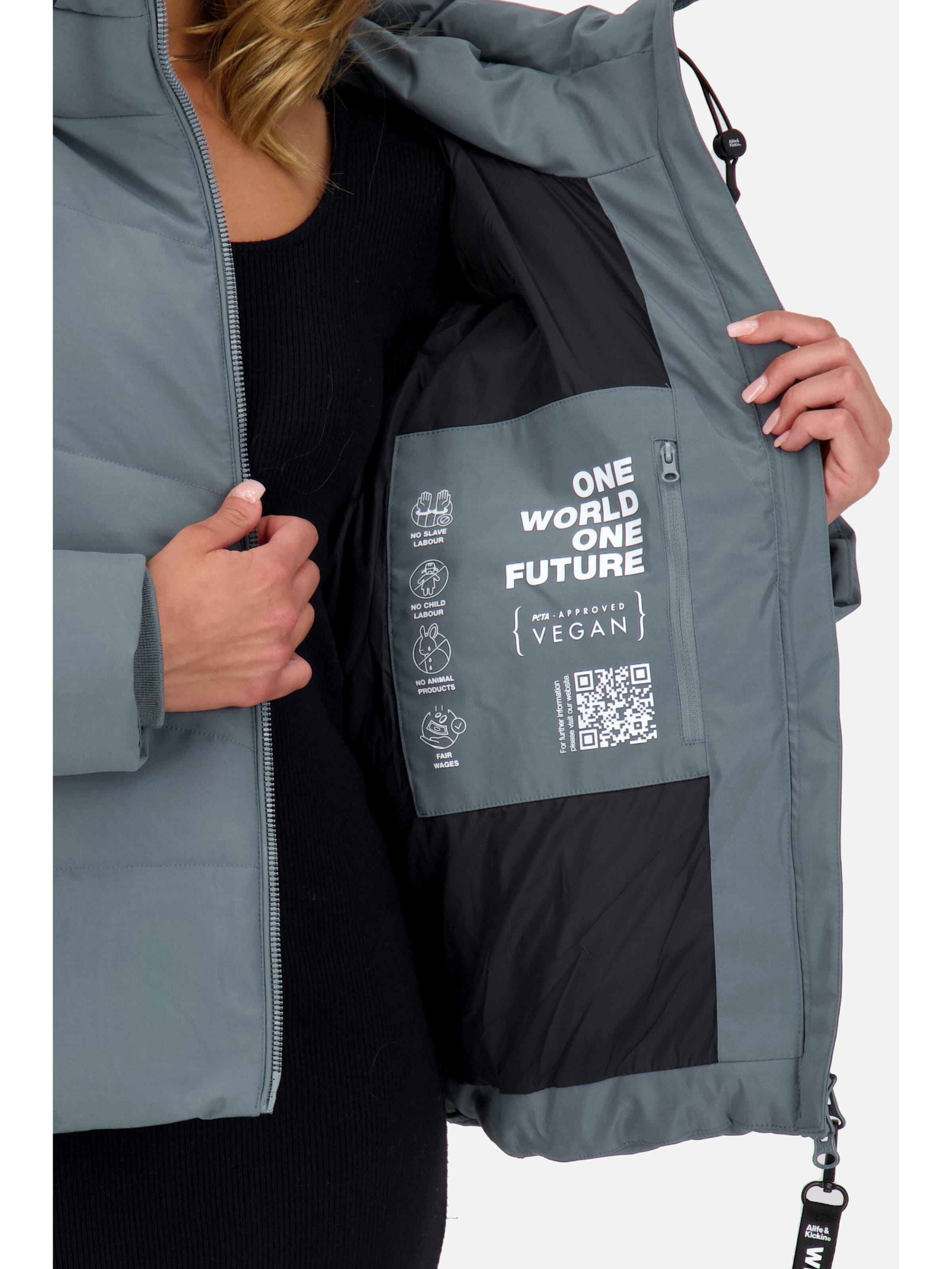 alife & kickin Winterjacke 'MichaelaAK' in Grau