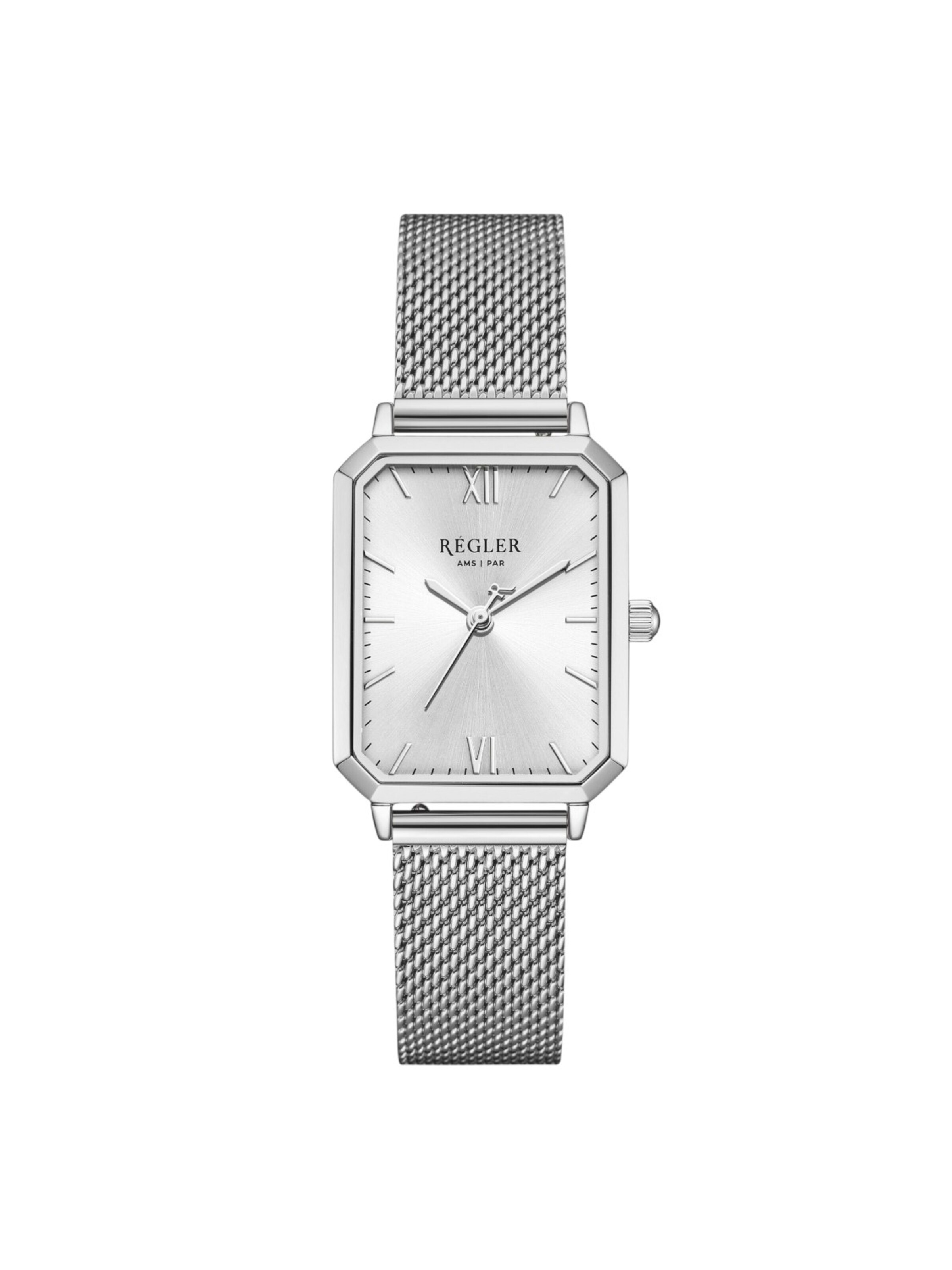 Régler Analog Watch 'Régler Élégance Mesh Silver - Silver' in Silver: front