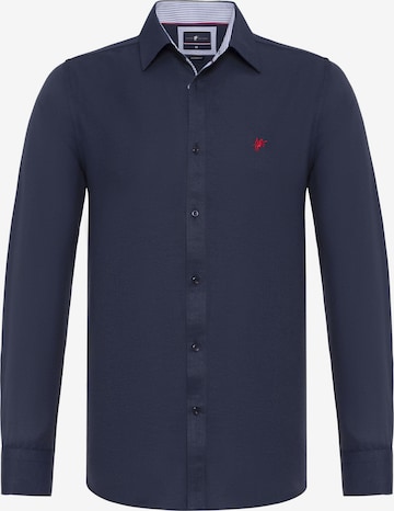 DENIM CULTURE Slim fit Button Up Shirt 'BRADLEY' in Blue: front