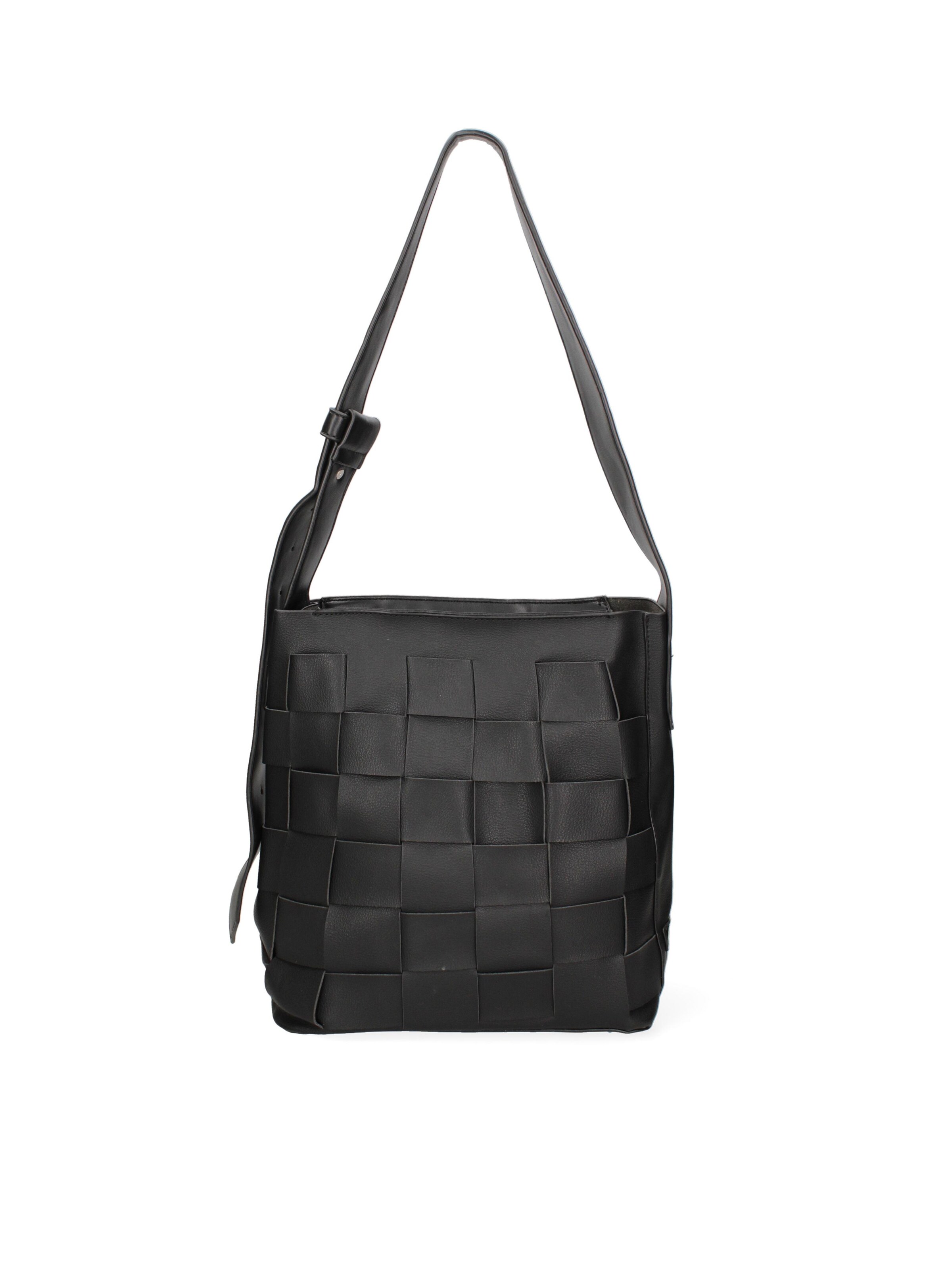 Borsa a spalla 'Borsa a Spalla Donna David Jones PVC Trapuntato Zip' di David Jones in nero: frontale