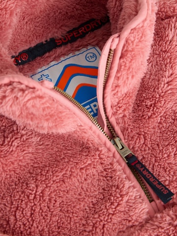 Superdry Fleece jas in Roze