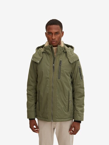 TOM TAILOR Winter Jacket in Green: front