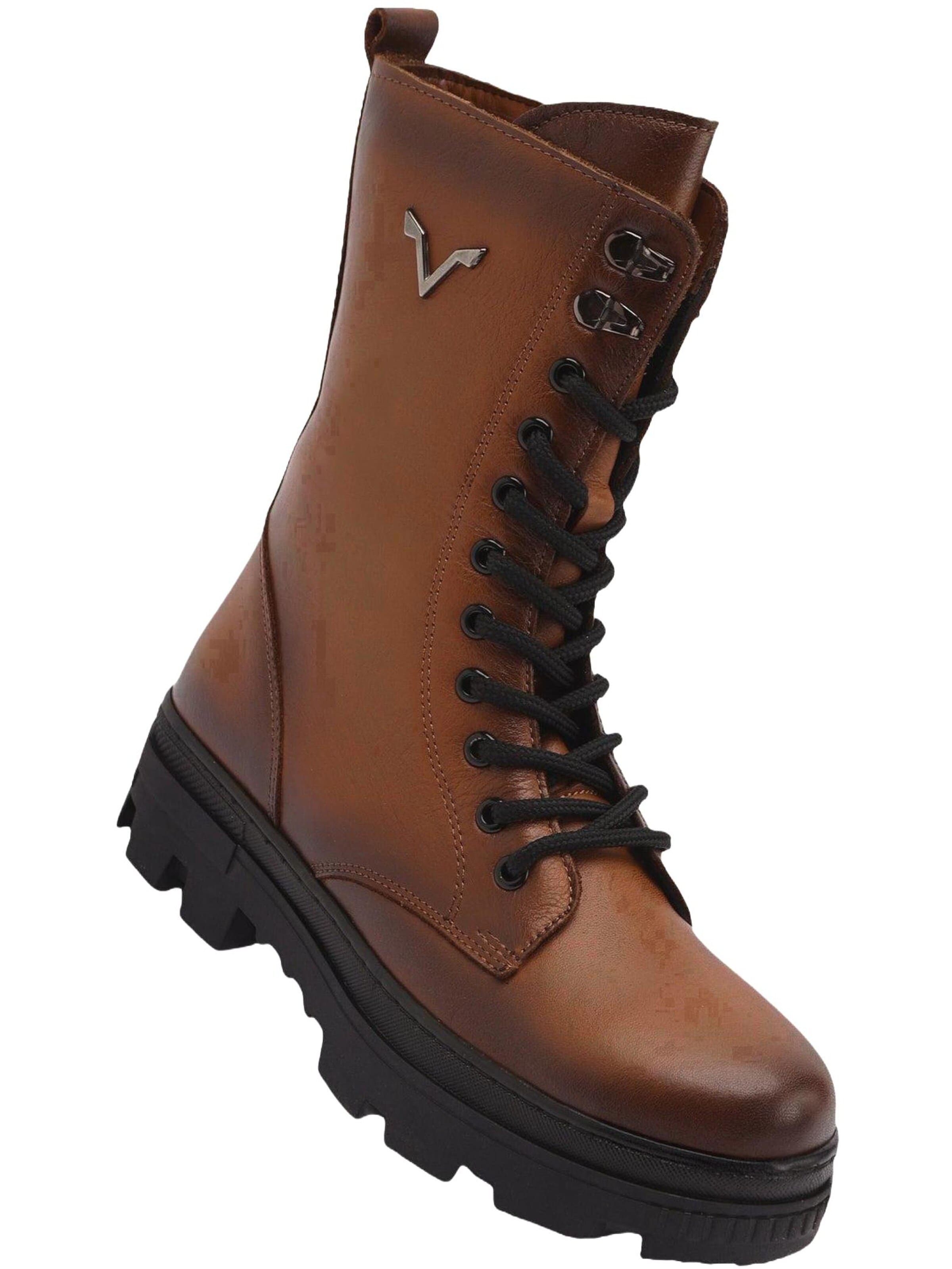 Limoya Lace-Up Boots 'Sanela' in Brown: front