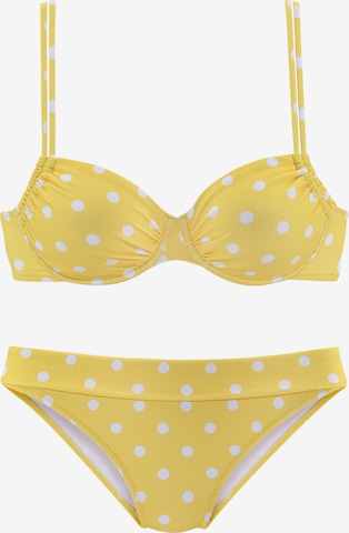 dzeltens LASCANA "Balconette" stila krūšturis Bikini: no priekšpuses