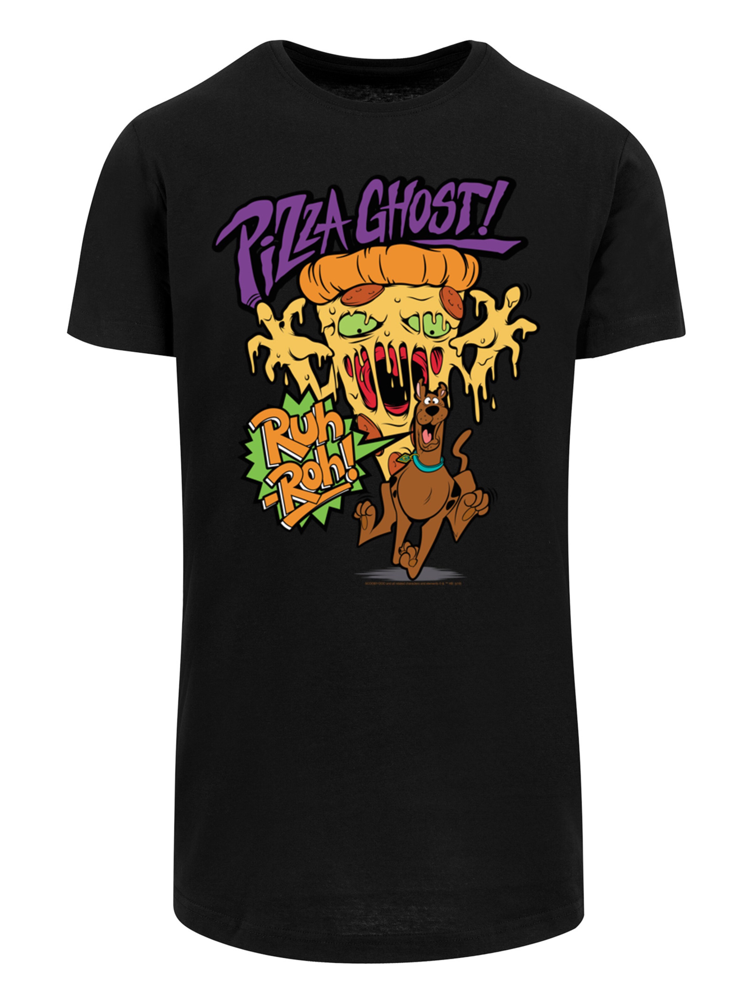F4NT4STIC T-Shirt 'Pizza Ghost' in Schwarz: Vorderseite
