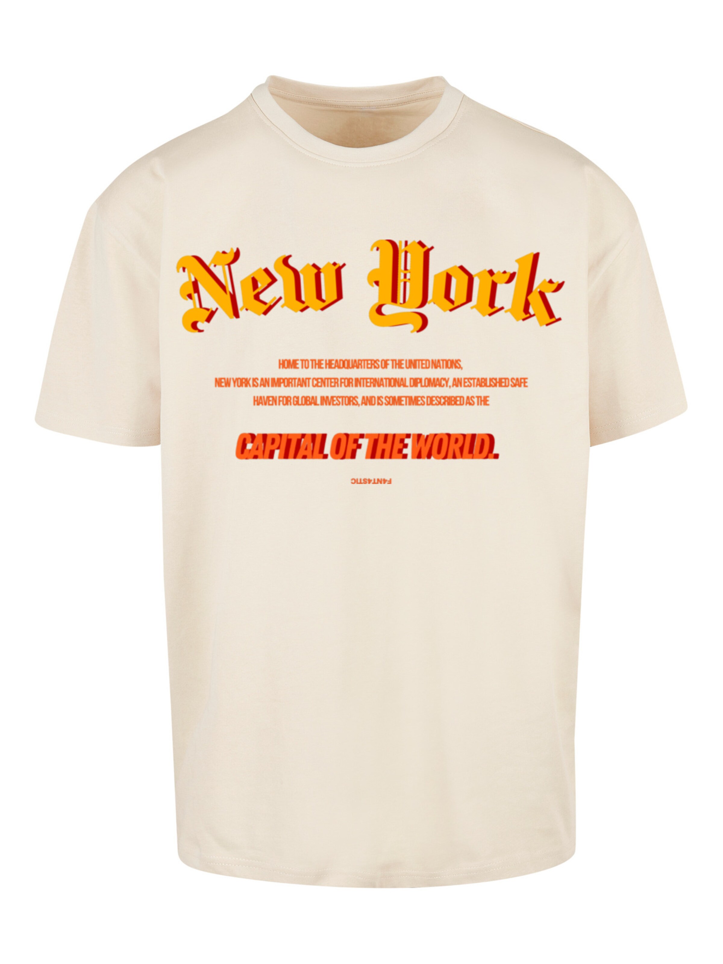 F4NT4STIC Shirt 'New York' in Beige: voorkant