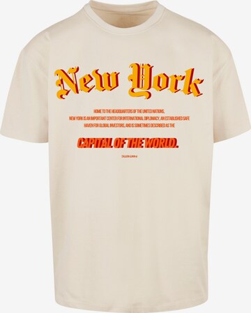 T-Shirt 'New York' F4NT4STIC en beige : devant