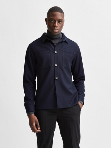 SELECTED HOMME Slim fit Tussenjas 'Benjamin' in Blauw: voorkant