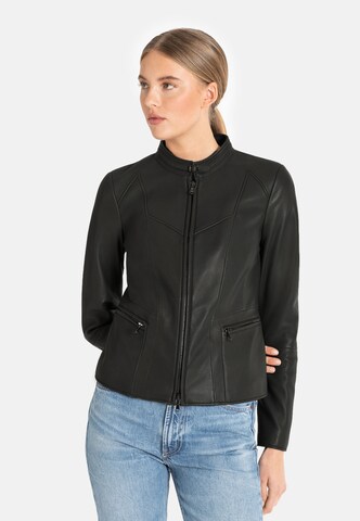 Werner Christ Lederjacke 'Elmara' in Schwarz: Vorderseite