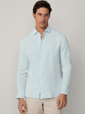 Hackett London Regular Fit Hemd 'Ess' in Blau: Vorderseite