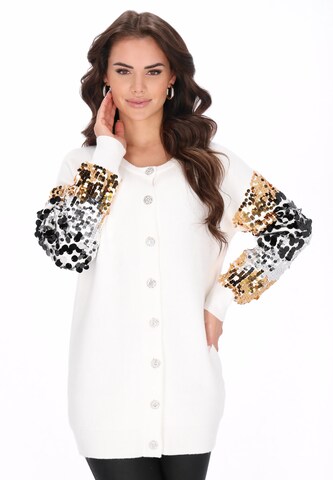 Cardigan faina en beige : devant