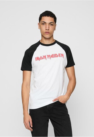 Merchcode T-Shirt 'Iron Maiden' in Weiß: Vorderseite
