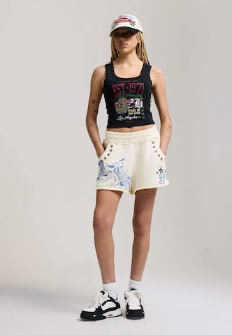 Regular Pantalon 'Fighting Eagle' Ed Hardy en beige