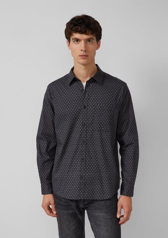 s.Oliver Comfort Fit Hemd in Schwarz: Vorderseite