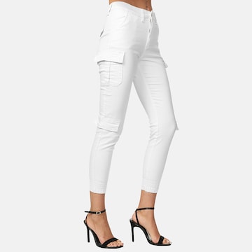 Elara Skinny Cargobroek in Wit