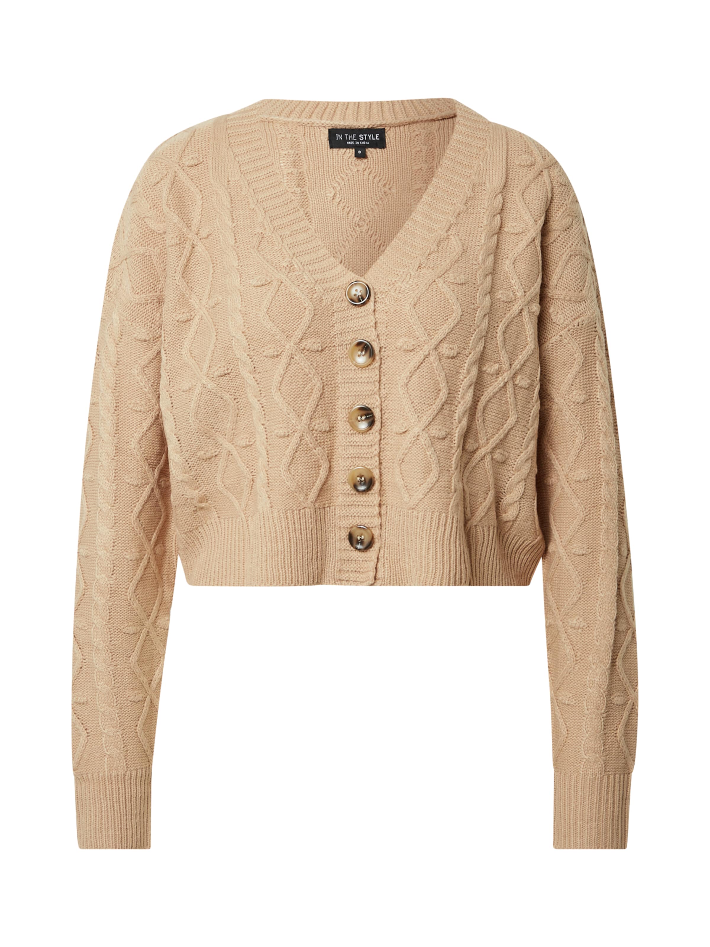 In The Style Knit cardigan 'PERRIE' in Brown: front