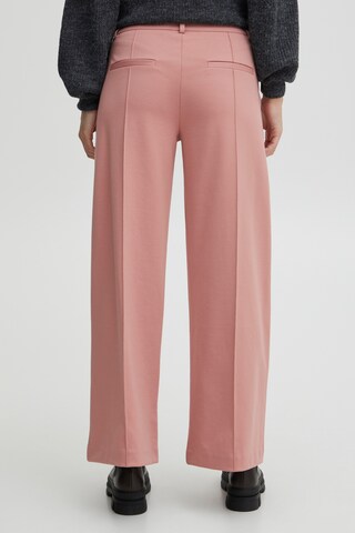 ICHI Wide leg Pleated Pants 'KATE' in Pink