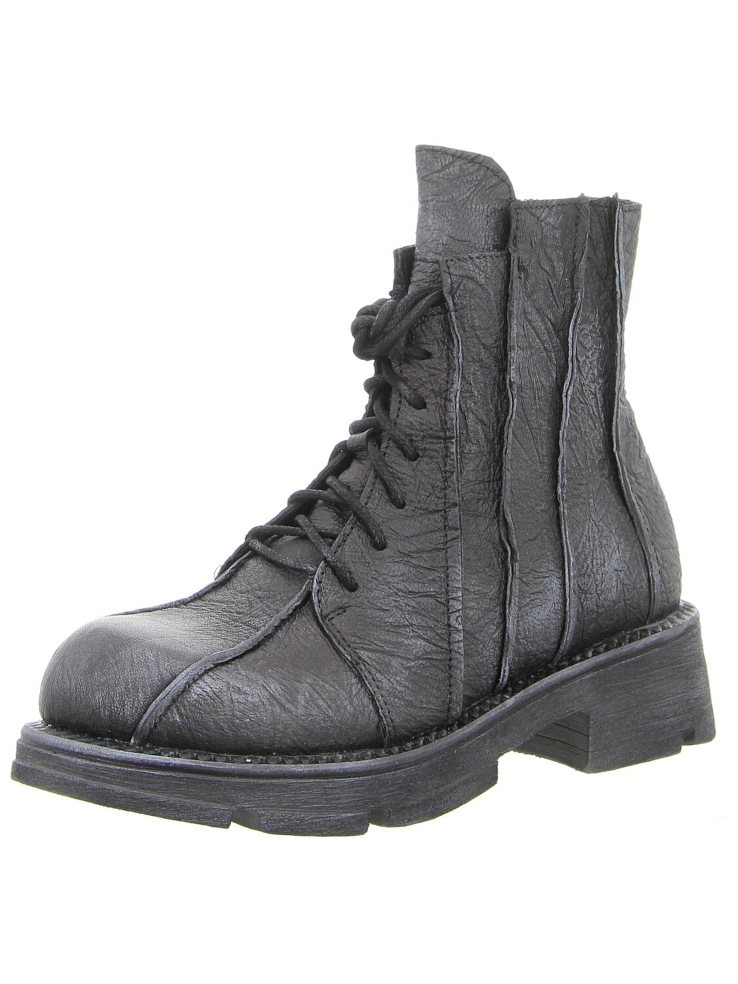 Papucei Lace-Up Boots 'Damen Stiefelette SETURRY BLACK Echt Leder in schwarz' in Black: front