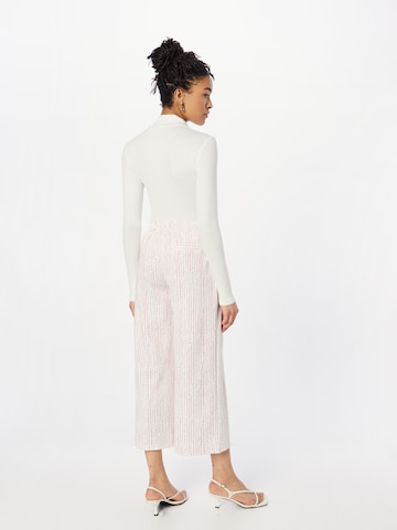 ICHI Boot cut Pleat-Front Pants 'Kate' in White