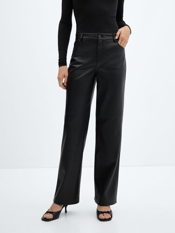 MANGO Regular Pants in Black: front