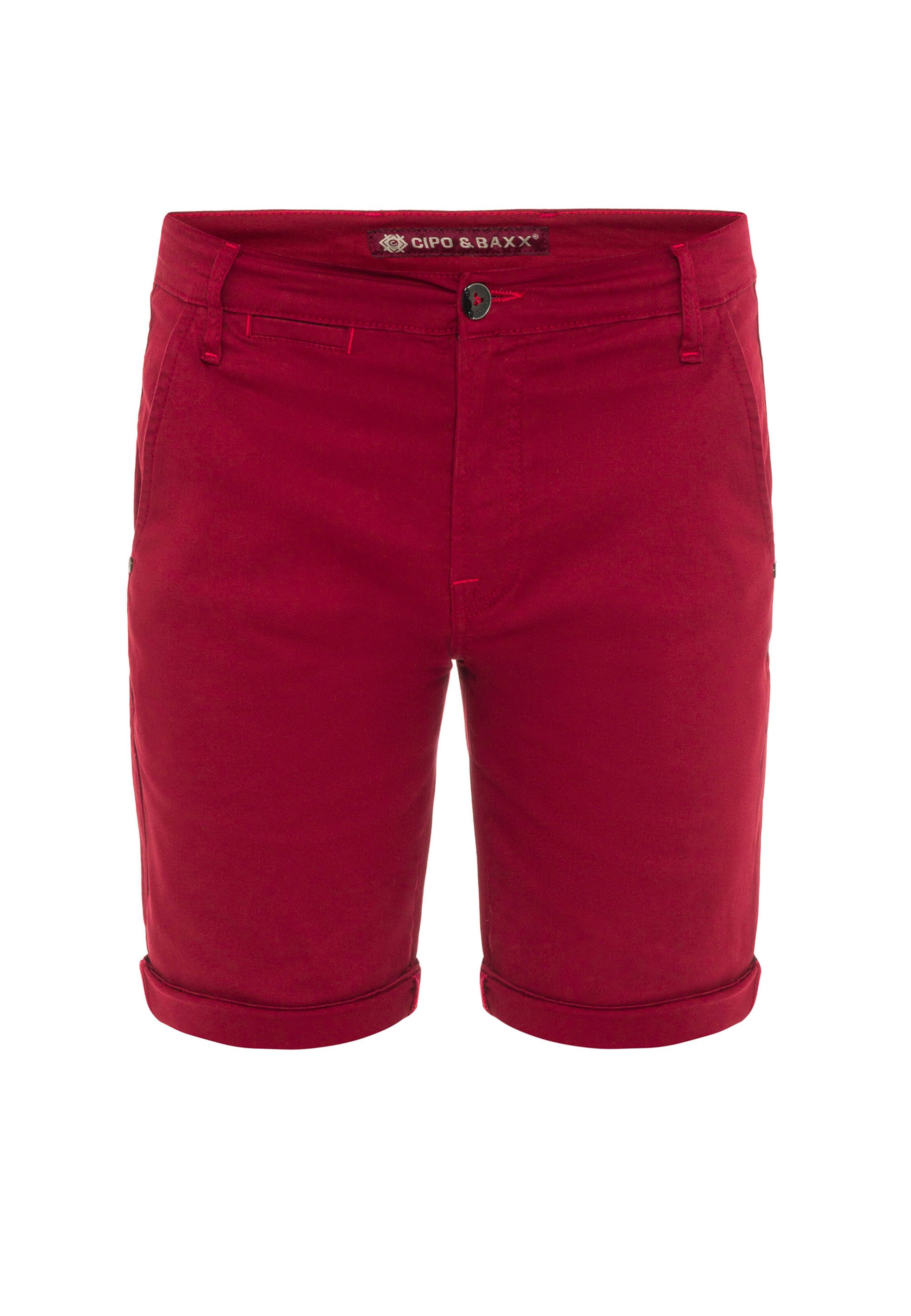 CIPO & BAXX Regular Broek in Rood: voorkant