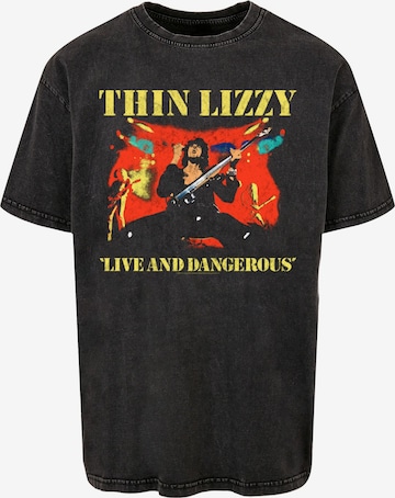 Merchcode Shirt 'Thin Lizzy - LAD Bootleg' in Zwart: voorkant