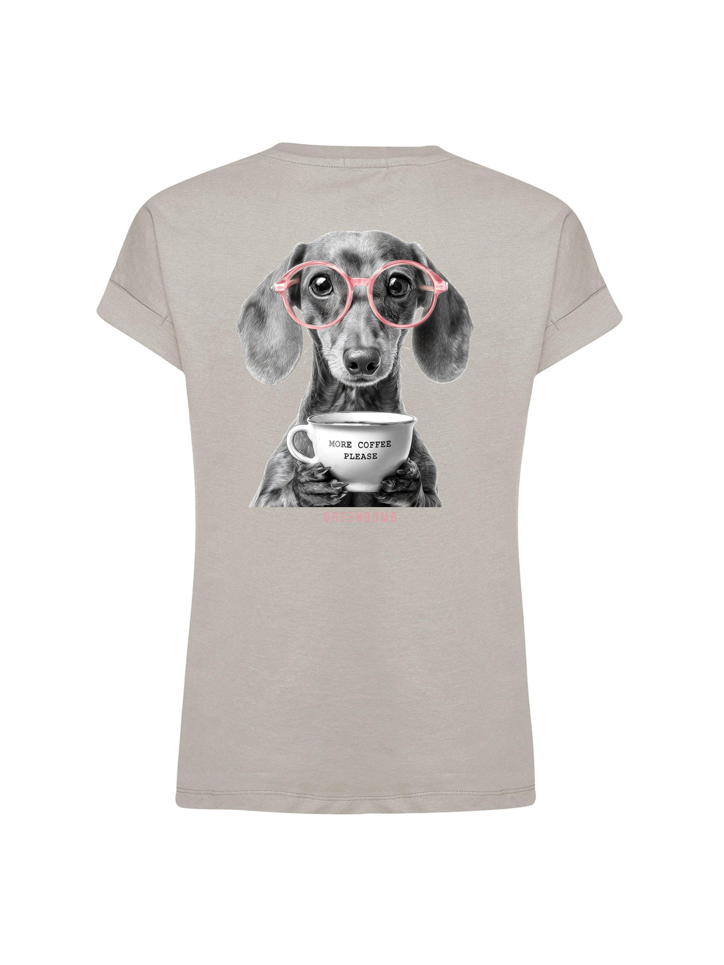 Maglietta ' Loony Dog Coffee ' di GREENBOMB in grigio: frontale