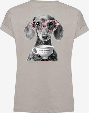 Maglietta ' Loony Dog Coffee ' di GREENBOMB in grigio: frontale