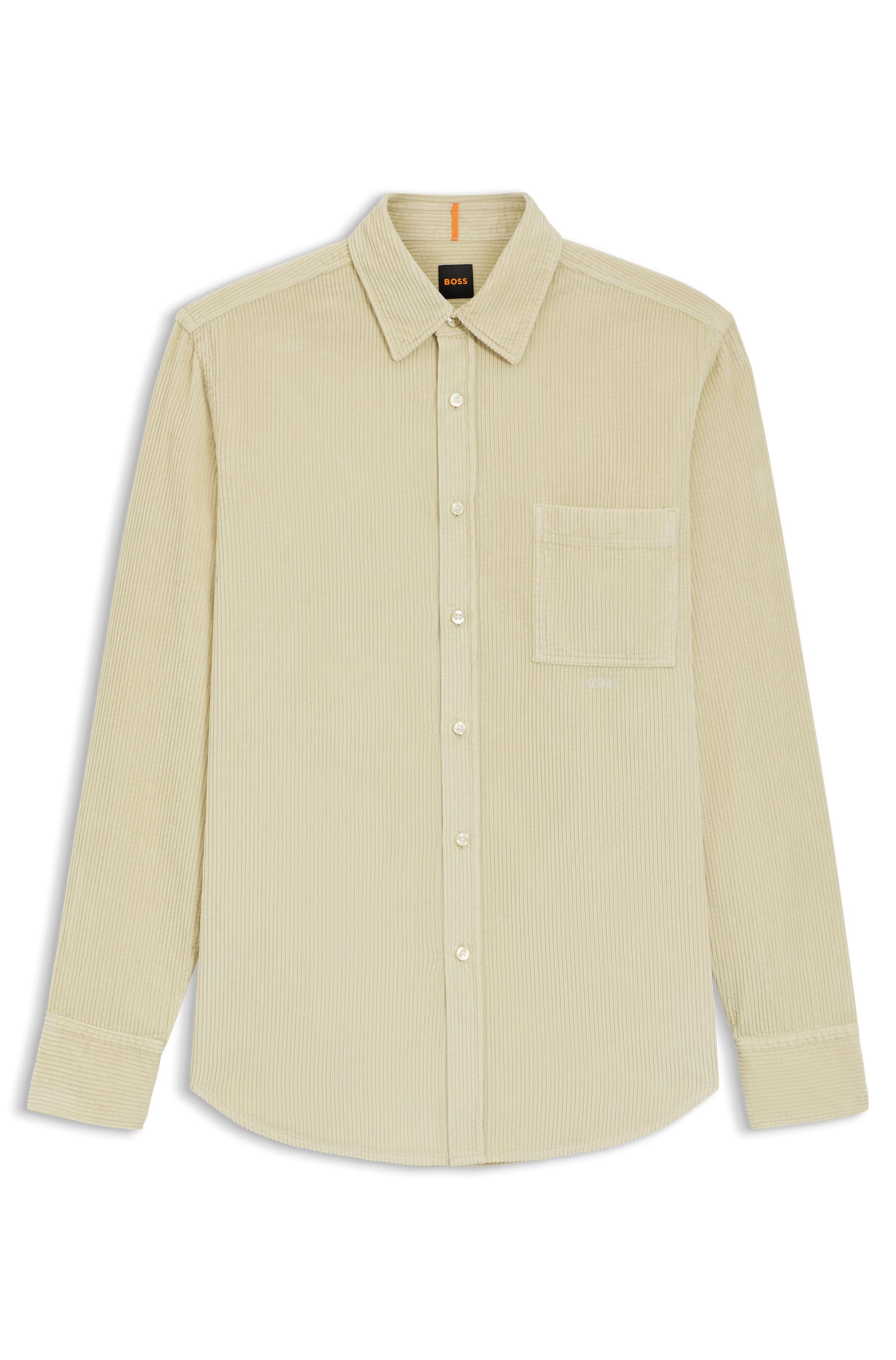BOSS Regular Fit Businesshemd in Beige: Vorderseite