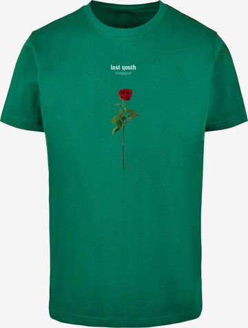 Mister Tee T-Shirt 'Lost Youth Rose' in Grün: Vorderseite