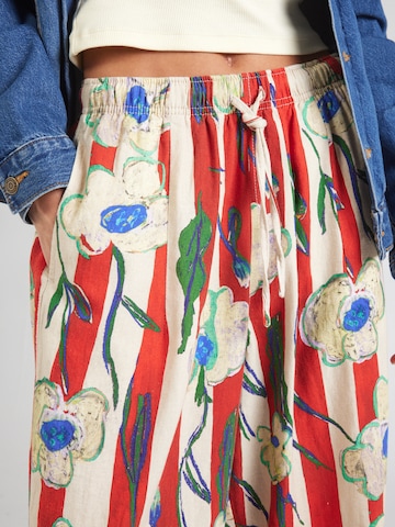 TOPSHOP Wide leg Broek in Rood