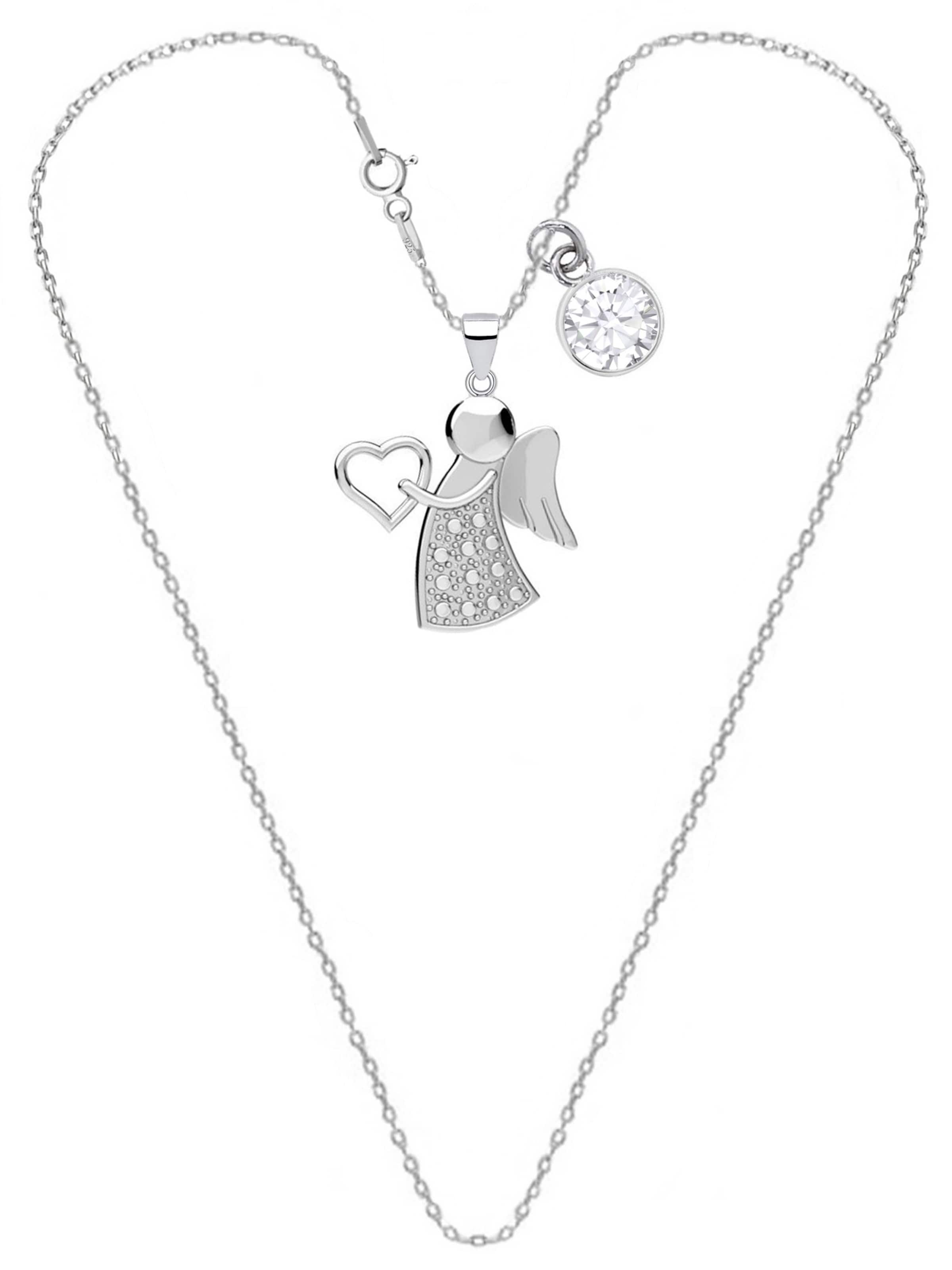 Goldene Hufeisen Necklace 'Schutzengel' in White: front