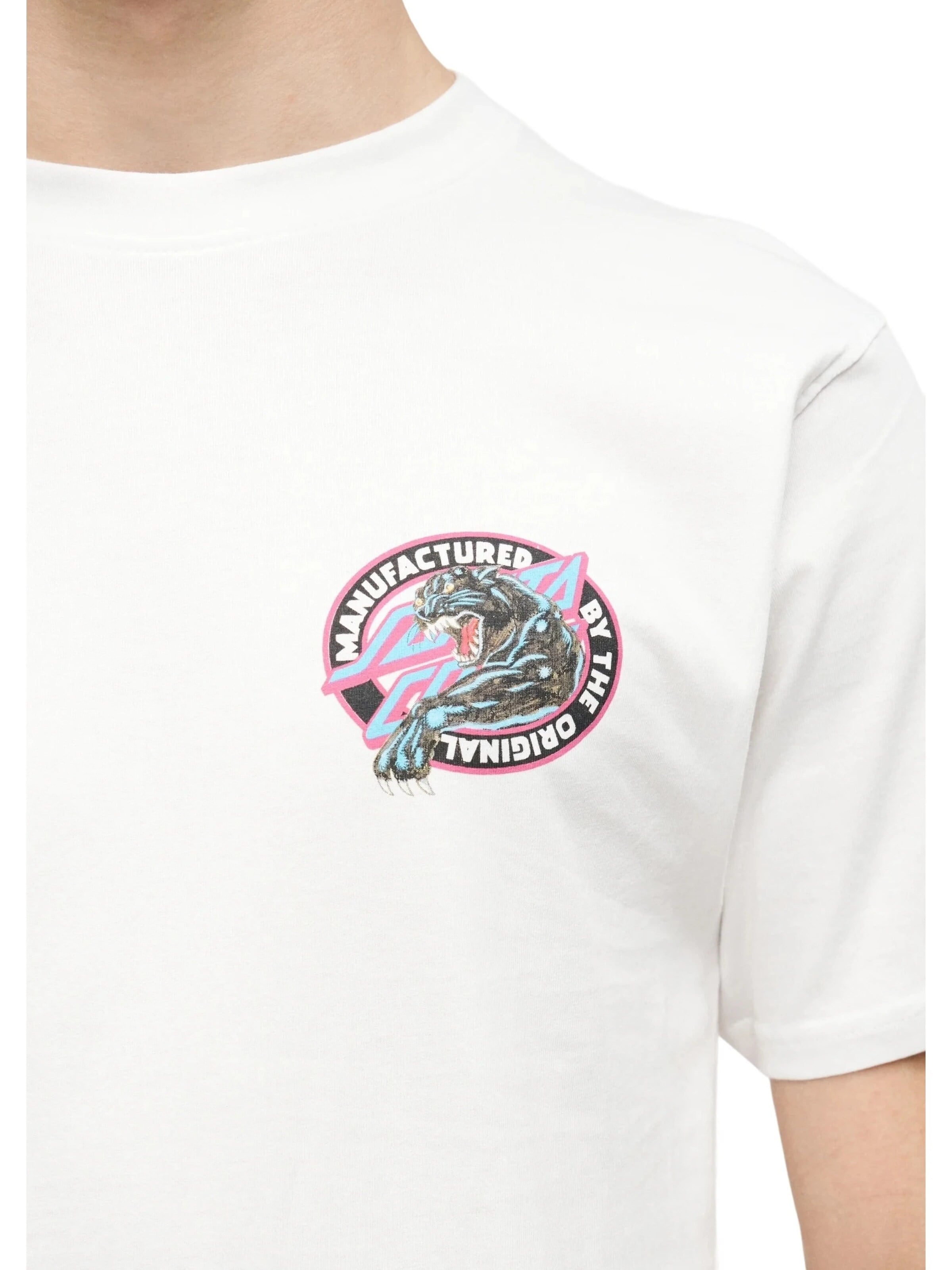 Santa Cruz Shirt 'Camiseta santa cruz blanca natas sketch panther tee' in White: front