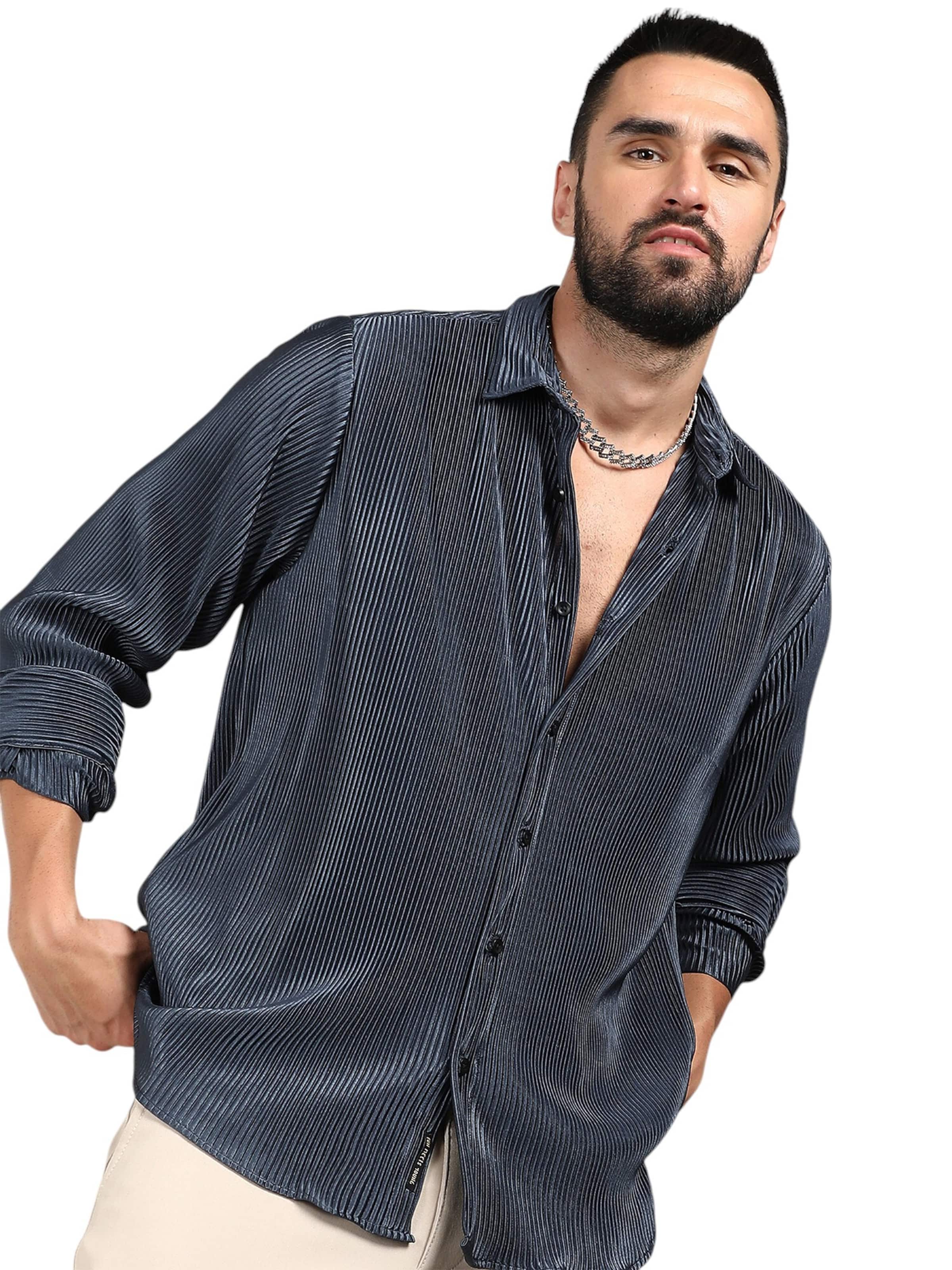 Campus Sutra Regular fit Button Up Shirt 'Susana' in Blue