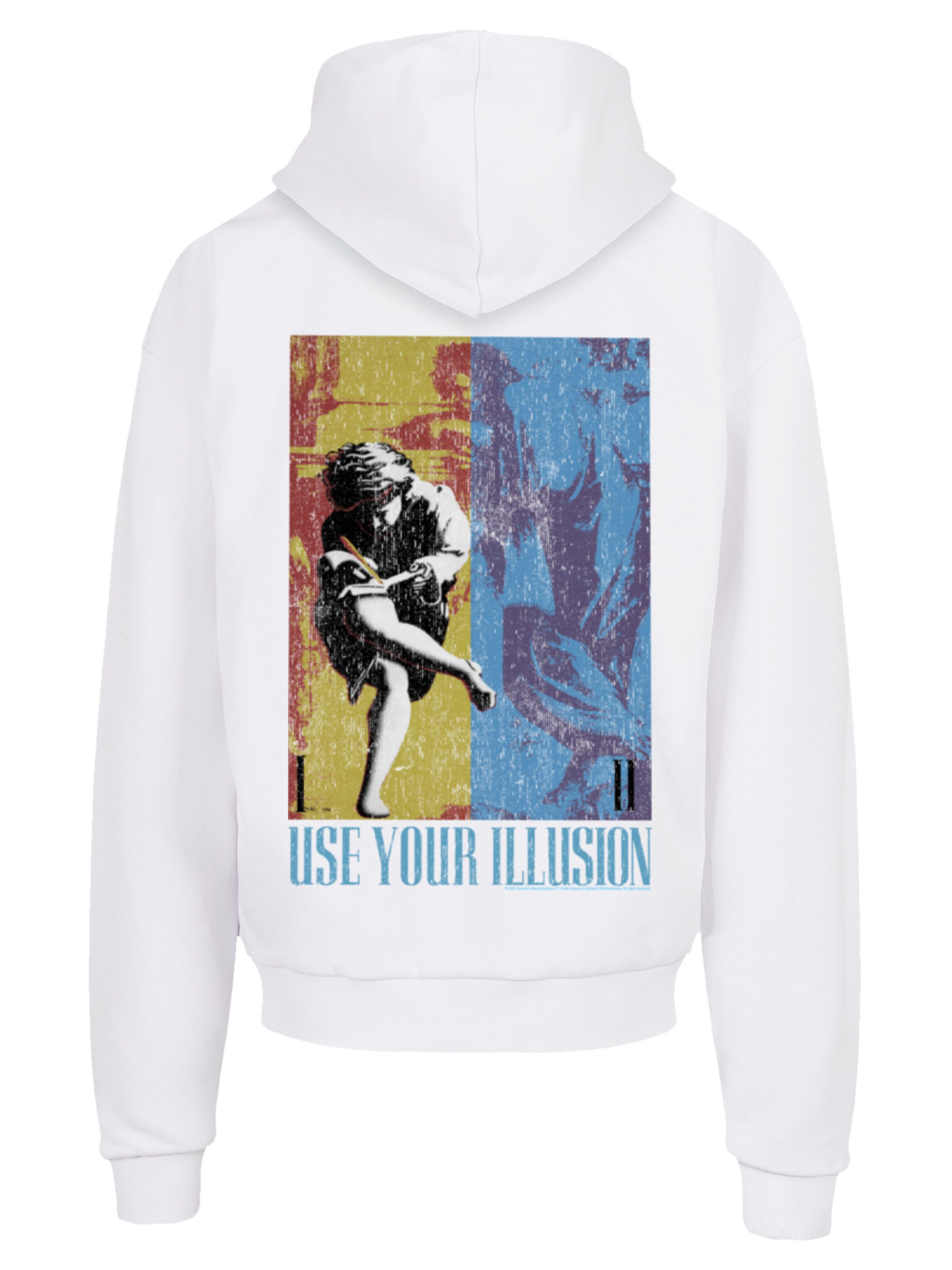 Sweat-shirt 'Guns 'n' Roses Music Double Illusion' F4NT4STIC en blanc