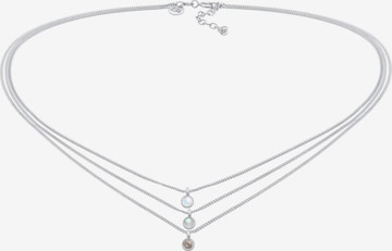 ELLI PREMIUM Halskette Choker, Edelsteinkette, Layer in Silber: predná strana