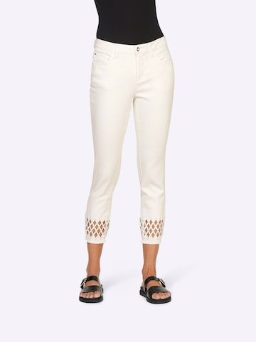 heine Slim fit Pants in Beige: front