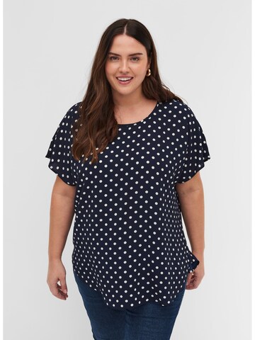 Zizzi Blouse 'VANNI' in Blauw: voorkant