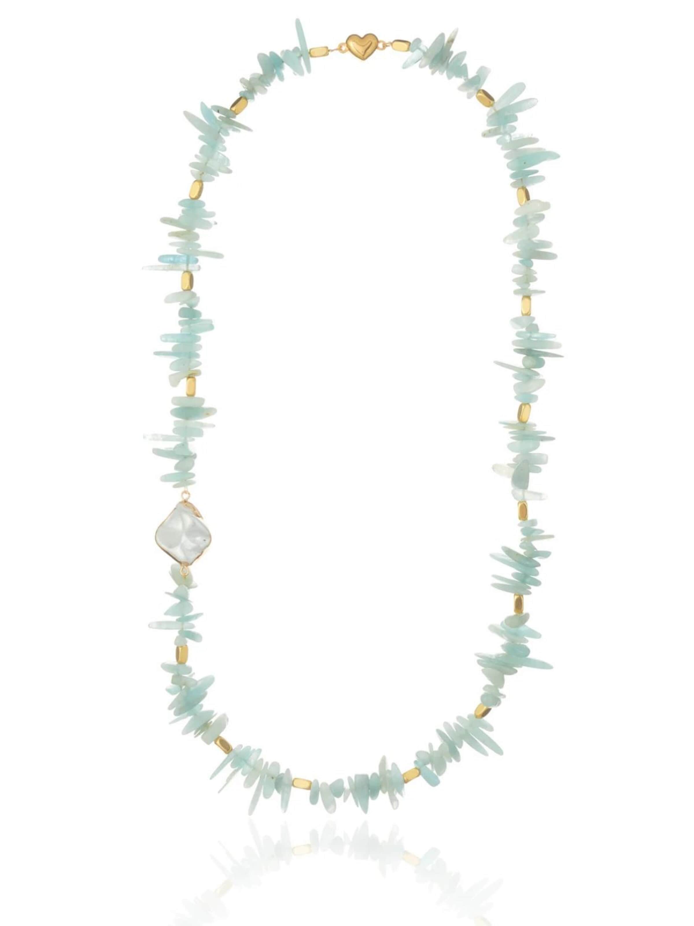 THE GEM STORIES JEWELRY Halsband 'Aquamarine Chips Necklace' i blå: framsida