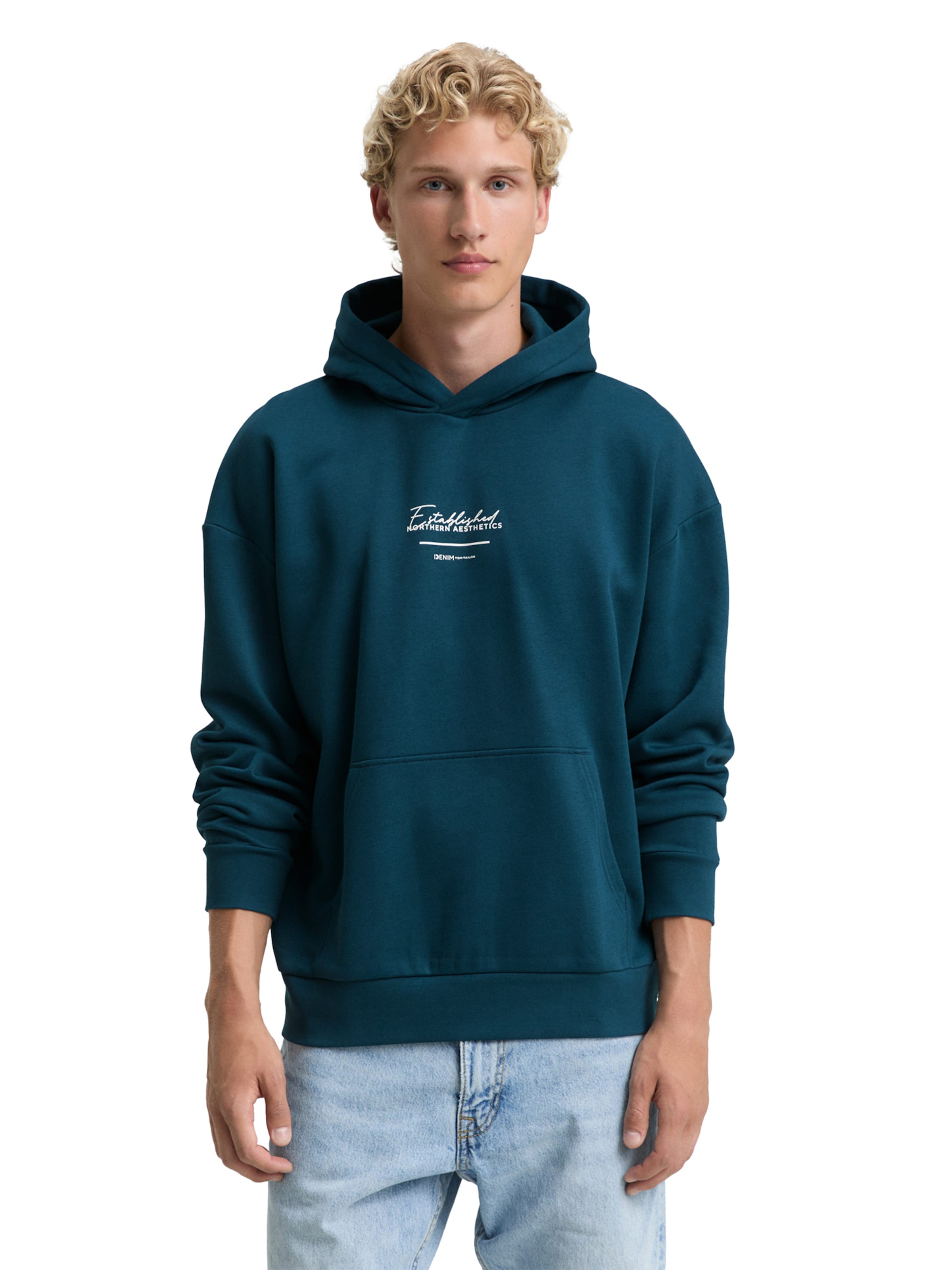 TOM TAILOR DENIM Sweatshirt i grön: framsida