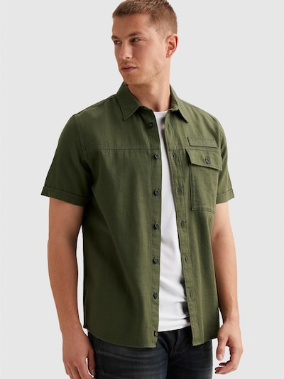 PME Legend Button Up Shirt 'Shirt in slub cotton with short sleeves' in S in Green, Item view
