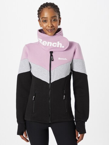 BENCH Zip-Up Hoodie 'HAYLIE' in Purple: front