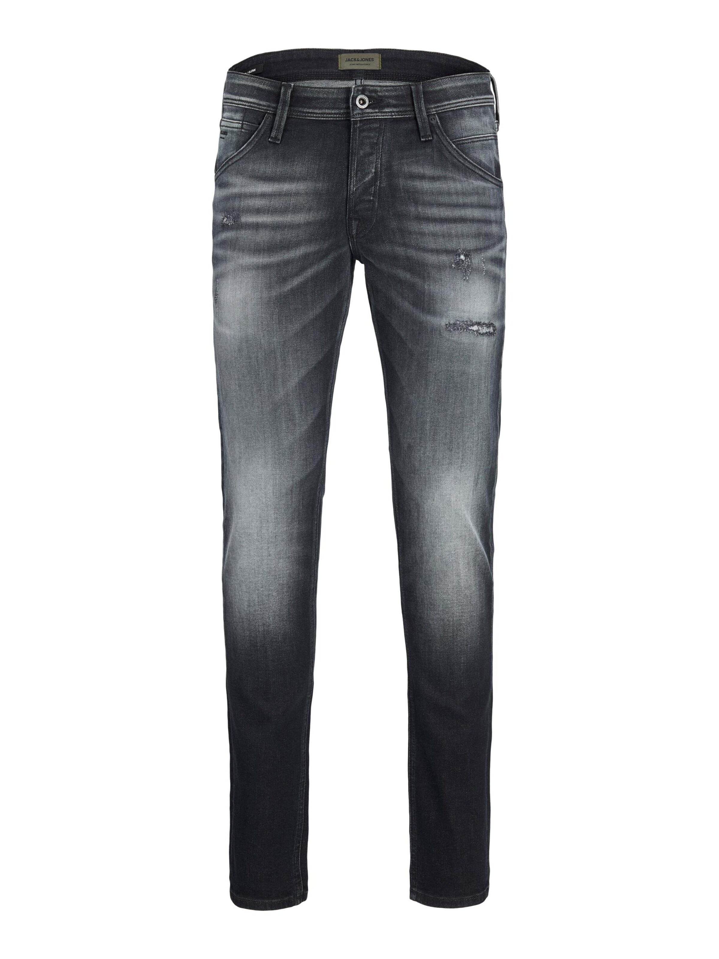 Coupe slim Jean 'JJIGlenn JJFox' JACK & JONES en noir : devant