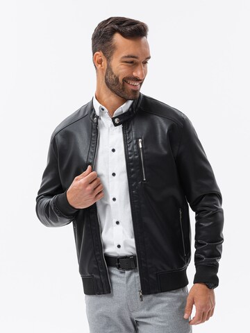 Veste mi-saison 'OM-JAFL-0109' Ombre en noir