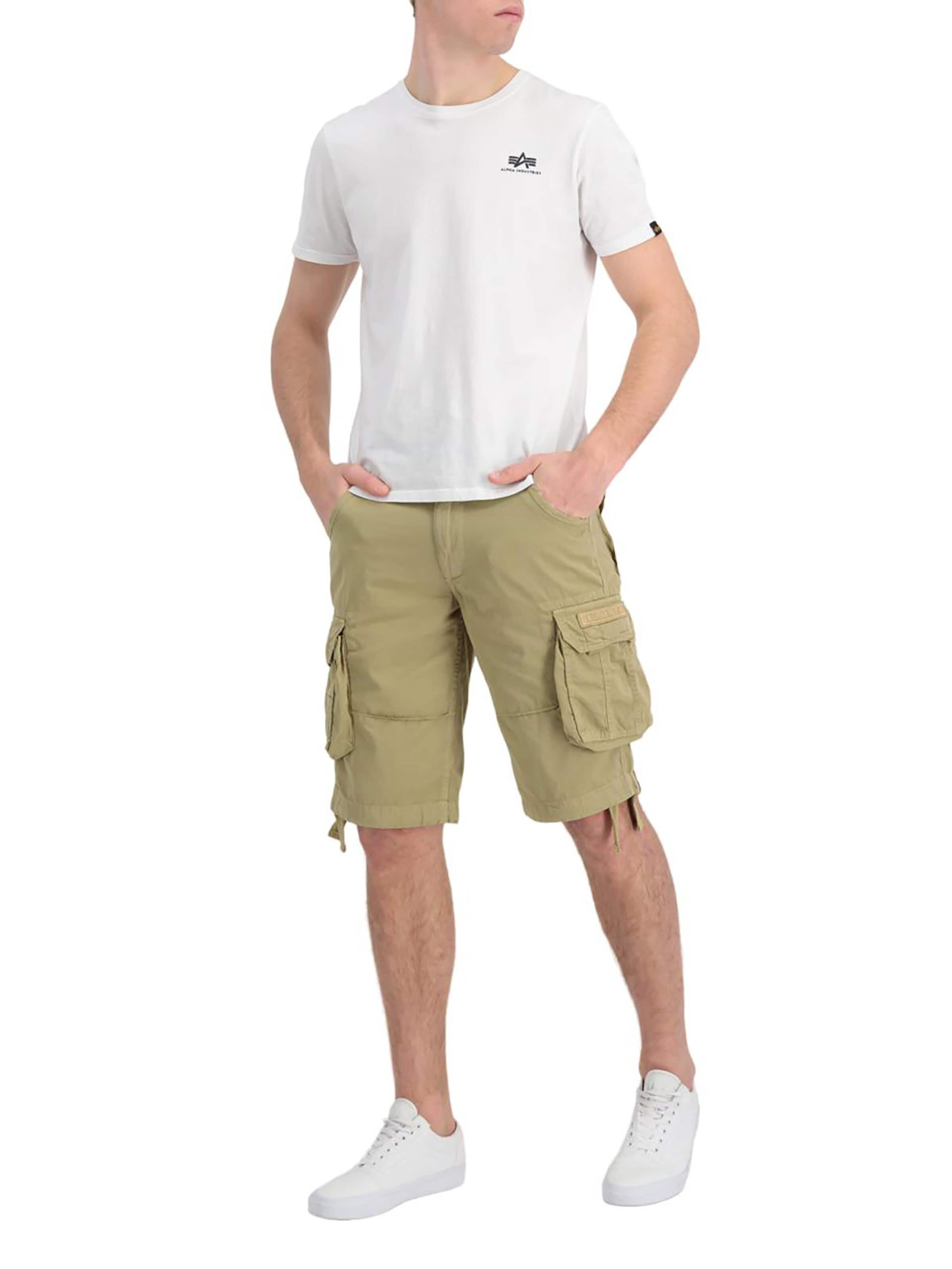 ALPHA INDUSTRIES Regular Cargo Pants 'Jet' in Green: front