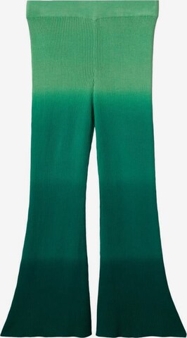 MANGO Rozkloszowany krój Spodnie w kolorze zielony: przód