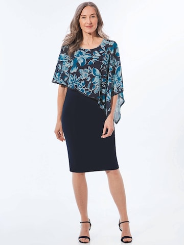 Goldner Abendkleid in Blau: Vorderseite