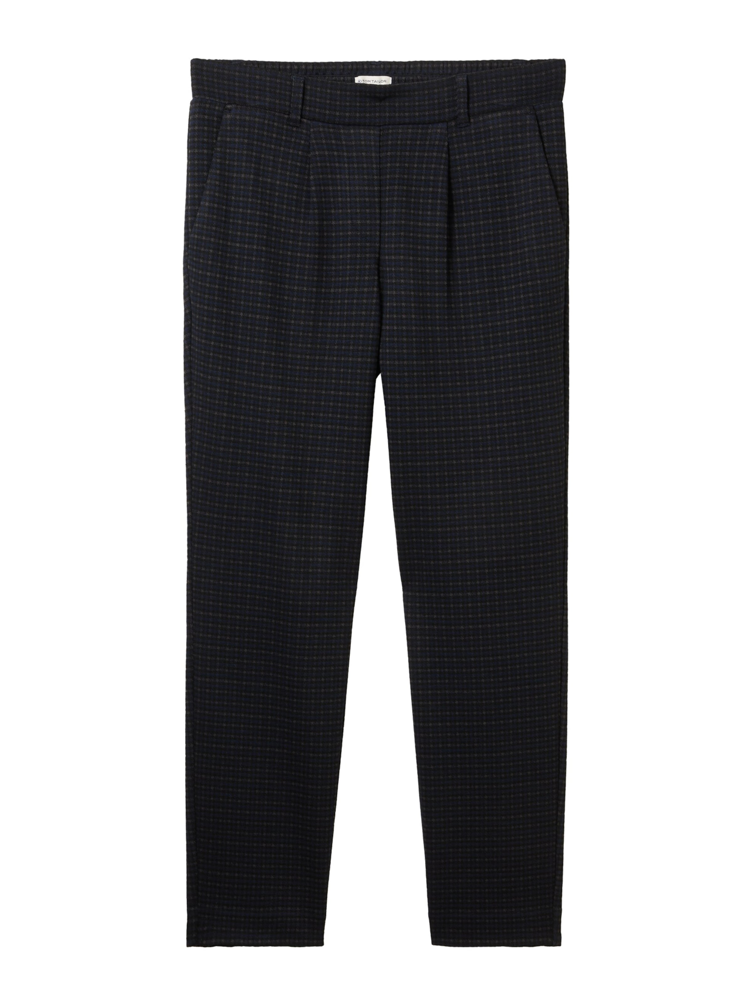 Regular Pantalon à pince TOM TAILOR en bleu : devant