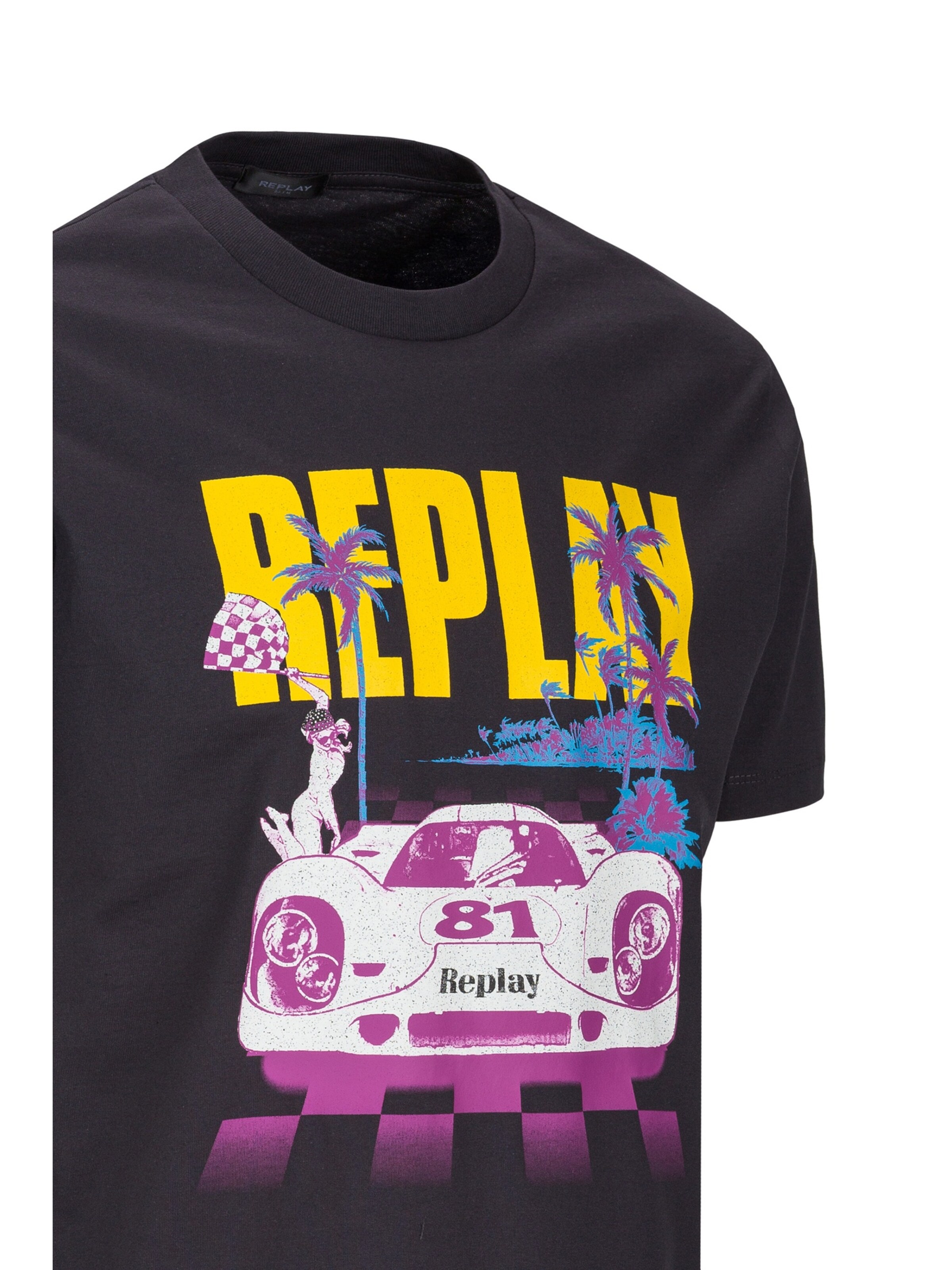 T-Shirt 'Racing Car' REPLAY en noir