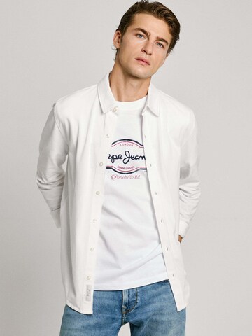 Coupe regular Chemise 'ABEL' Pepe Jeans en blanc : devant